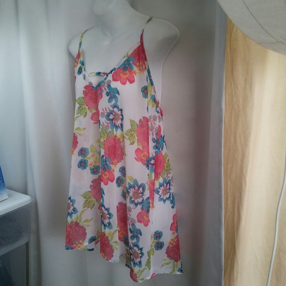 Miken Swim Floral Semi-Sheer Cover-up, M - Picture 2 of 5